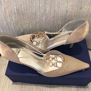 Gold Stuart Weitzman Tstrap heels